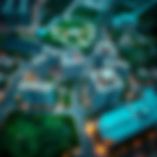 Aerial Perspective of Kawaneej Aerial view of Kawaneej District showcasing its modern architecture and green spaces