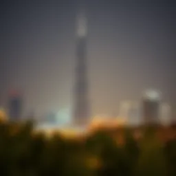 The breathtaking Burj Khalifa towering over the Dubai skyline