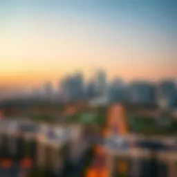 Aerial view showcasing the stunning skyline of Khail Heights