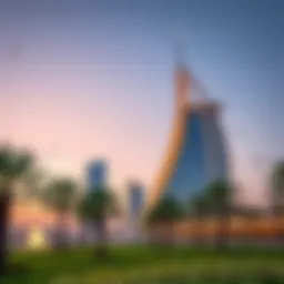 Breathtaking view of Le Solarium Tower showcasing its unique architecture