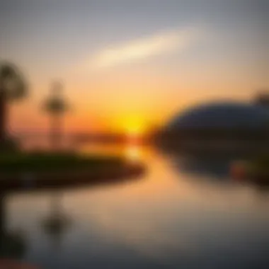 Tranquil Sunset at Love Lake Stunning sunset view over Love Lake, highlighting its tranquil beauty.