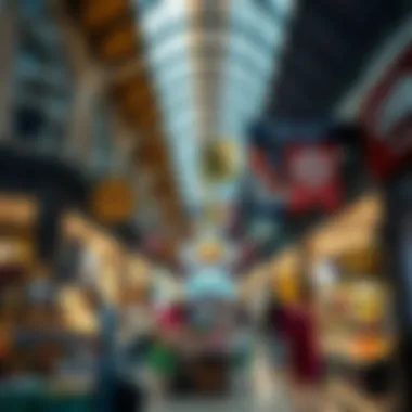 Vibrant marketplace atmosphere within Madinat Zayed Shopping Center