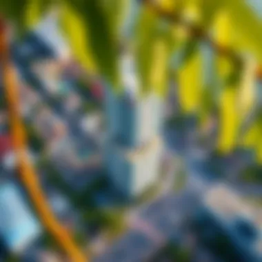 Bird's-eye view of the Marina Pearl Building and its surrounding vibrant community