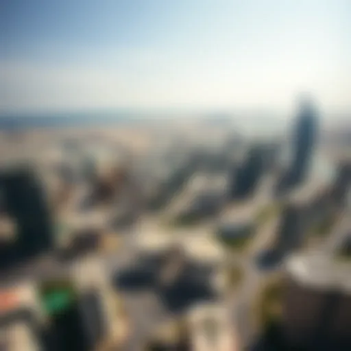 Dynamic Urban Landscape of Dubai Aerial view of Dubai showcasing urban planning and modern architecture