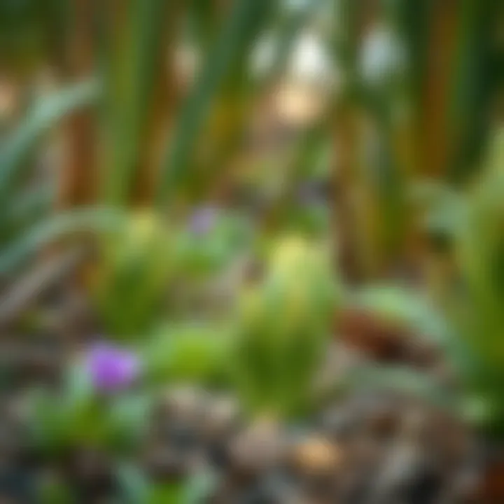 Diverse Plant Species in Nad Al Sheba Mini Forest Close-up of diverse plant species within the mini forest promoting biodiversity.