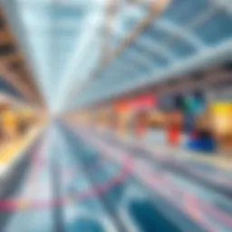 Blueprint of Dubai Metro routes highlighting major stations