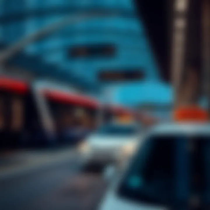 Exploring Dubai's Efficient Transportation System Modern transportation options in Dubai, including metro and taxis