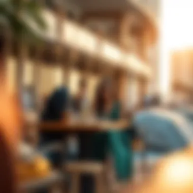 Expat Lifestyle in Dubai A serene lifestyle scene depicting expatriates enjoying Dubai