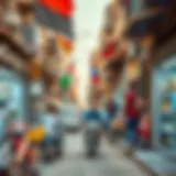 Commercial Life in Satwa Vibrant streets of Satwa showcasing commercial activity