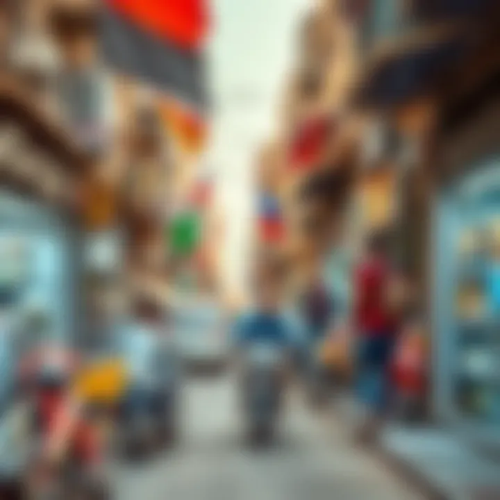 Commercial Life in Satwa Vibrant streets of Satwa showcasing commercial activity