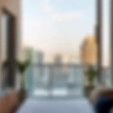 Balcony View from a Studio Apartment A serene balcony view from a studio apartment, depicting the hustle of city life below