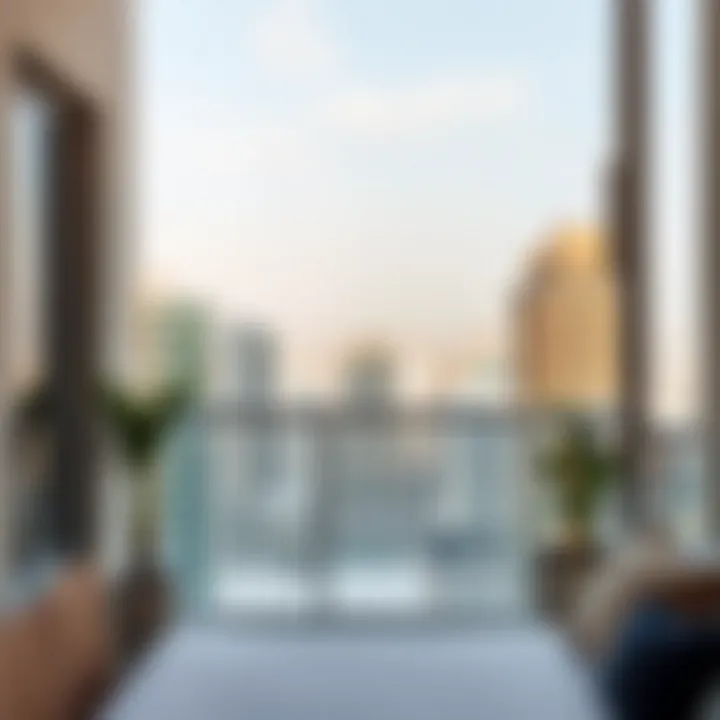 Balcony View from a Studio Apartment A serene balcony view from a studio apartment, depicting the hustle of city life below