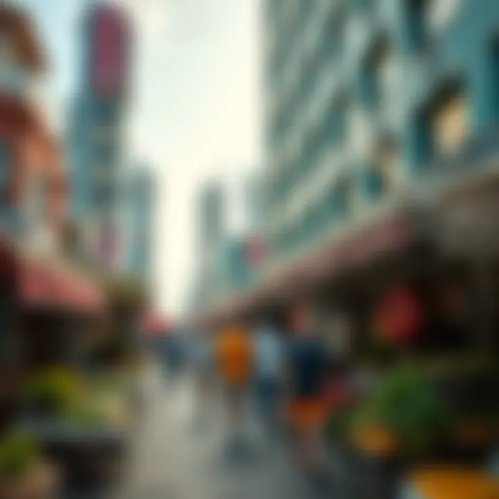 A vibrant street market showcasing local culture