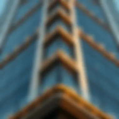 Architectural Detail of Ontario Tower Architectural close-up of Ontario Tower detailing unique structural features