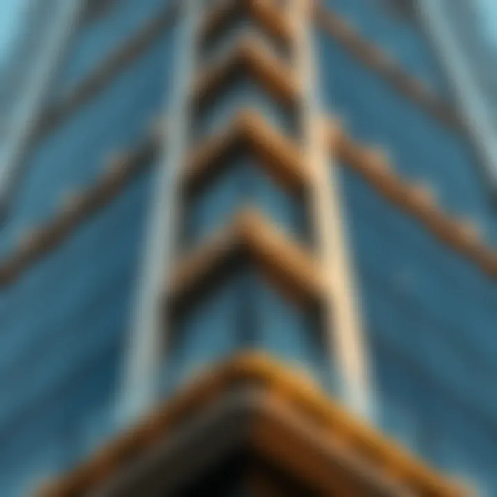 Architectural Detail of Ontario Tower Architectural close-up of Ontario Tower detailing unique structural features