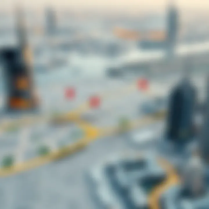 Prime Investment Locations in Dubai A map indicating prime locations for investment in Dubai