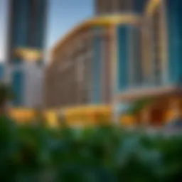 Stunning exterior view of the Pullman Jumeirah Lakes Towers showcasing its modern architecture