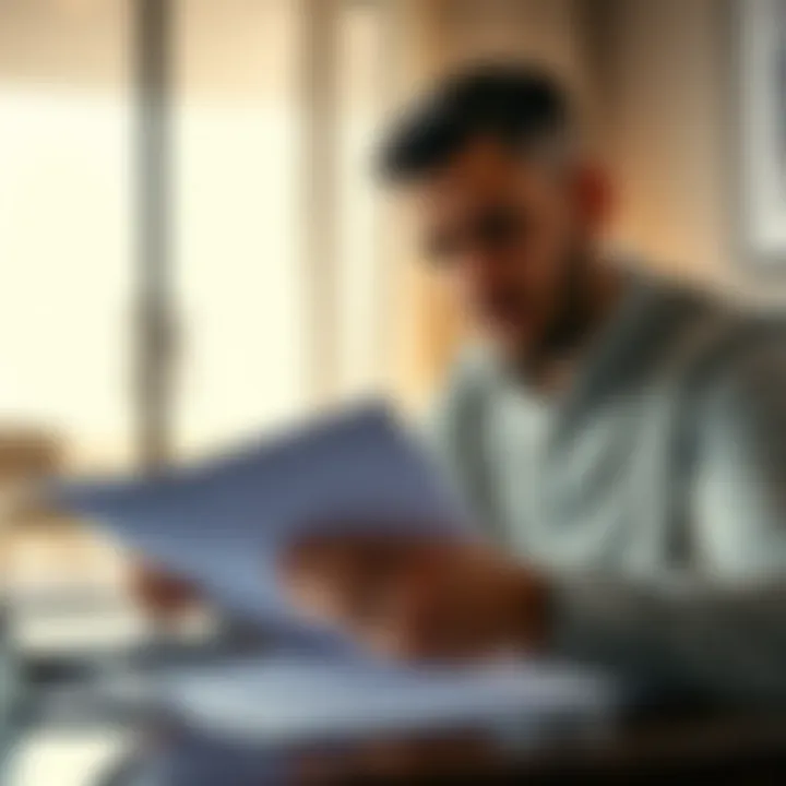 Understanding Rental Agreements Person reviewing rental contracts and documents