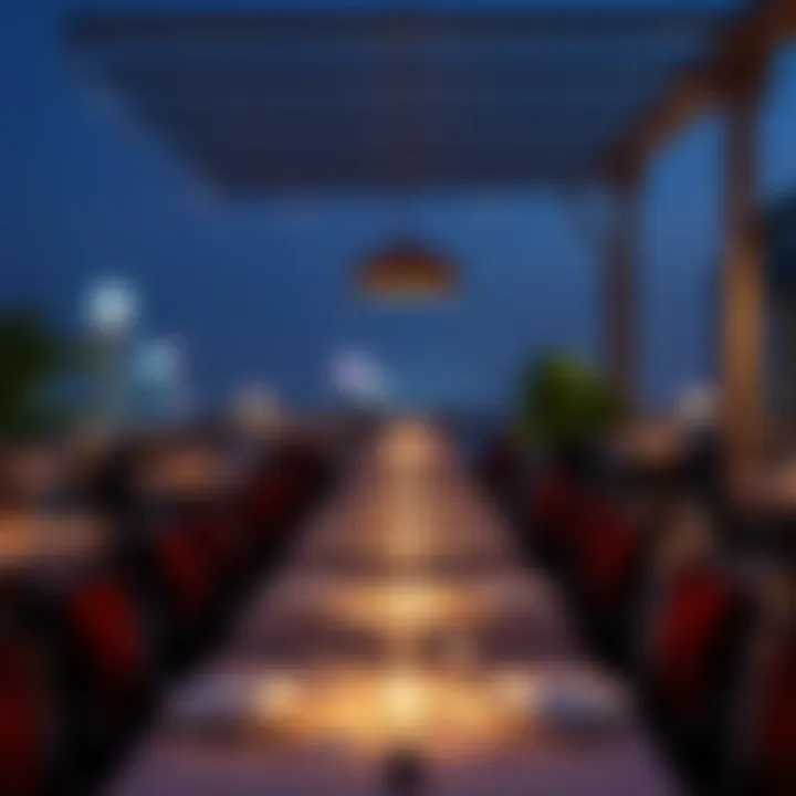 Sophisticated Ambiance and Dining Experience Elegant dining setup with ambient lighting