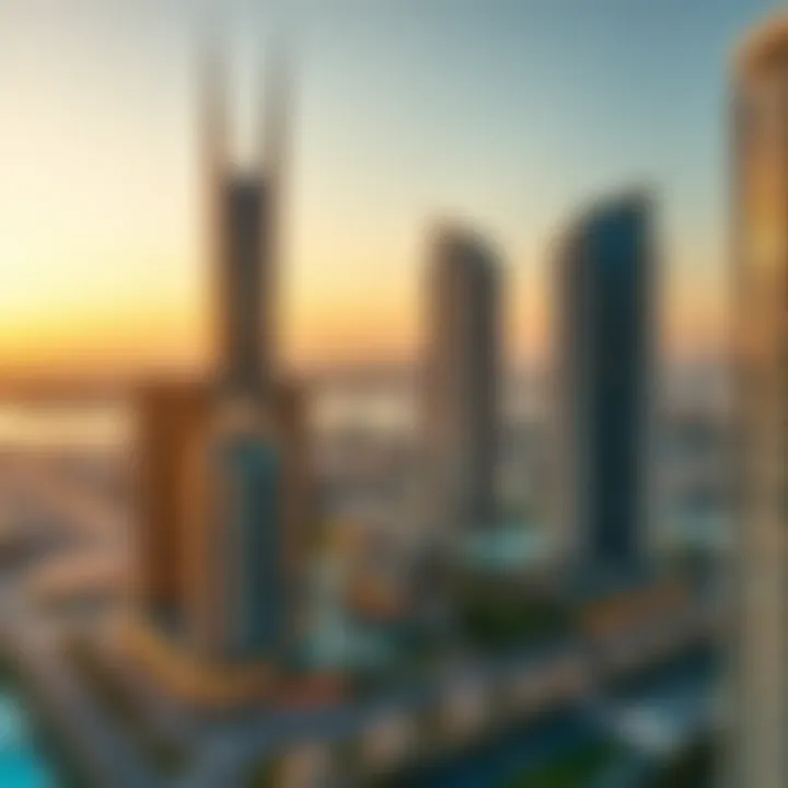 Map highlighting the strategic location of Sannat Residency in Dubai