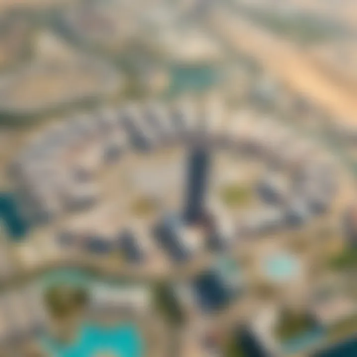 Aerial view of Silicon Oasis highlighting Le Solarium Tower's location