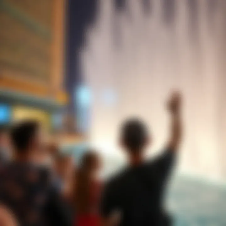 Engagement and Awe of The Dubai Mall Water Show Audience Crowd enjoying the mesmerizing water display