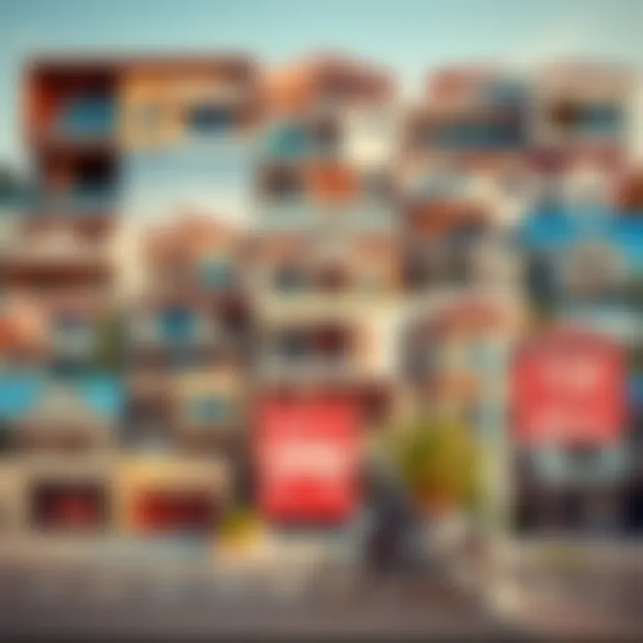 Diverse Auction Properties A collage of various properties available for auction in the UAE.