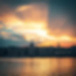 A panoramic view of the Danube River reflecting the sunset over a historic cityscape.