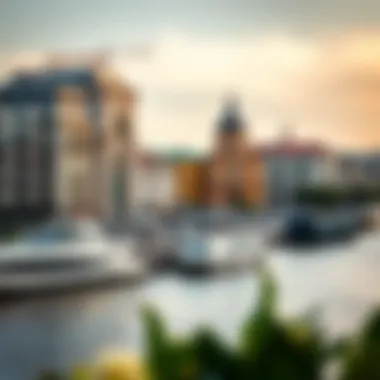 Urban Elegance by the Danube A vibrant urban scene along the Danube, blending modern architecture with historic elements.