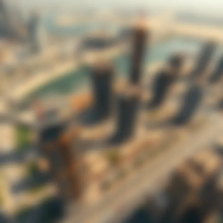 Current Status of Dubai Creek Tower Project Aerial view of the Dubai Creek Tower site showing current status