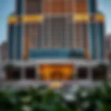 Architectural Marvel of Two Seasons Hotel The stunning facade of the Two Seasons Hotel in Dubai, showcasing its modern architectural design.