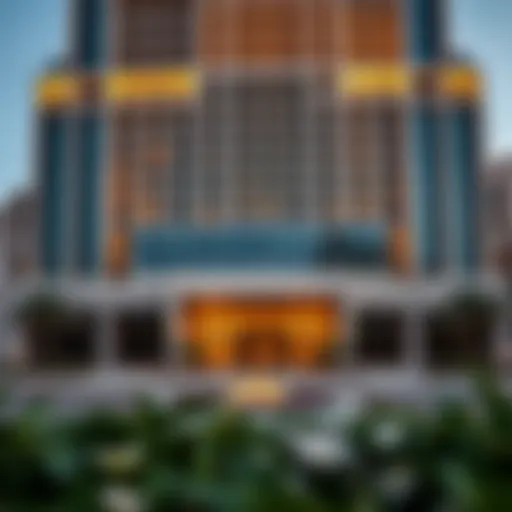 Architectural Marvel of Two Seasons Hotel The stunning facade of the Two Seasons Hotel in Dubai, showcasing its modern architectural design.