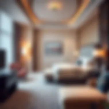 Elegant Guest Room at Two Seasons Hotel Luxurious guest room interior at Two Seasons Hotel, featuring elegant furnishings and exquisite decor.