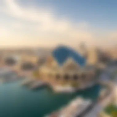 Prime Location of Dubai Creek Harbour Aerial view of Dubai Creek Harbour's prime location