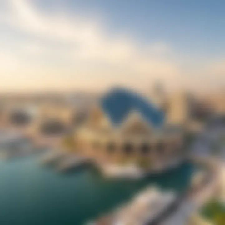 Prime Location of Dubai Creek Harbour Aerial view of Dubai Creek Harbour's prime location