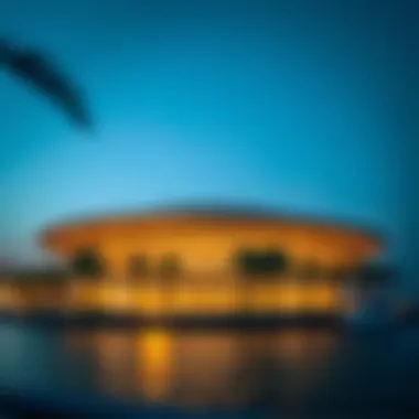 Architectural Marvel of Dubai Creek Harbour Stunning architectural view of Dubai Creek Harbour Sales Pavilion