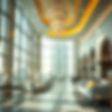 Luxurious Interior of Sales Pavilion Elegant interior design showcasing luxury at Dubai Creek Harbour