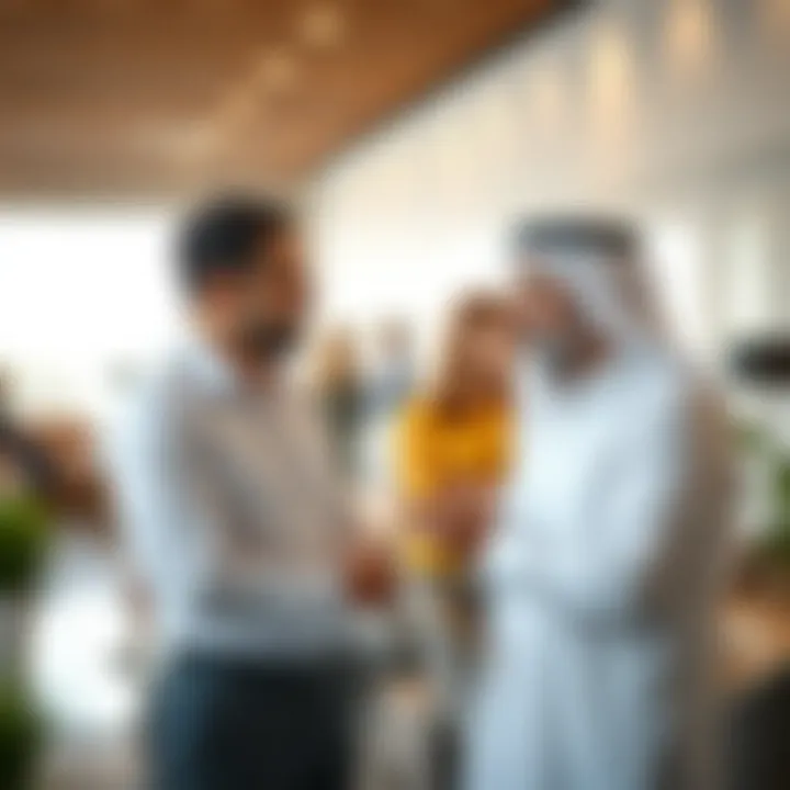 Real estate agent discussing with clients