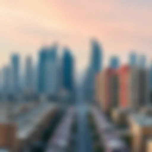 Residential skyline of Dubai showcasing diverse architecture