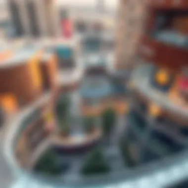 An aerial view of the diverse shopping landscape in Dubai