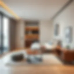 Modern studio apartment interior showcasing space efficiency