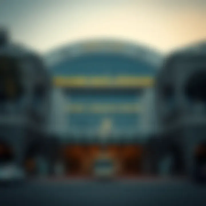 Architectural Marvel of Dubai Main Bus Station Exterior view of Dubai Main Bus Station showcasing architectural design