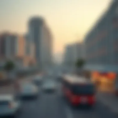 Urban Development Near Dubai Main Bus Station Visual representation of urban development surrounding the bus station