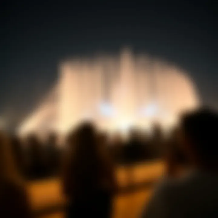 Audience Enjoying the Fountain Show Visitors enjoying the Dubai Fountain Show