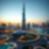 Yas Tower Against the Dubai Skyline Stunning view of Yas Tower with Dubai skyline