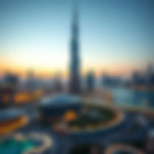 Yas Tower Against the Dubai Skyline Stunning view of Yas Tower with Dubai skyline