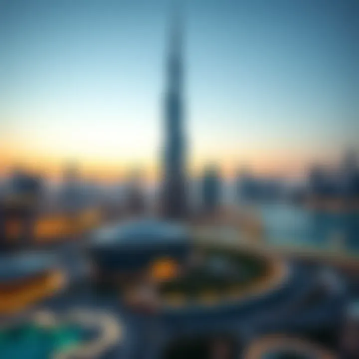 Yas Tower Against the Dubai Skyline Stunning view of Yas Tower with Dubai skyline